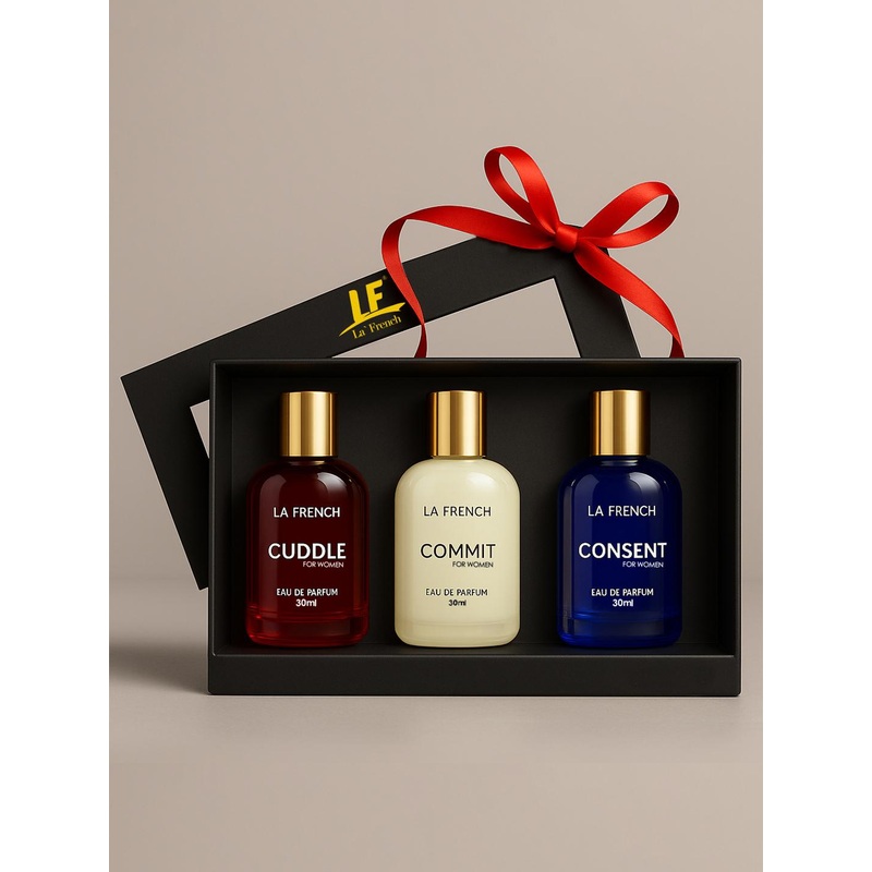 La French Women Perfume Gift Set – Cuddle, Commit, Consent – 30ml each