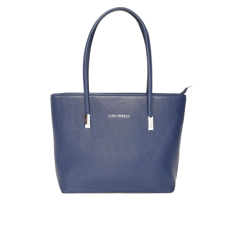 Lino Perros Navy Blue Solid Laptop Bag