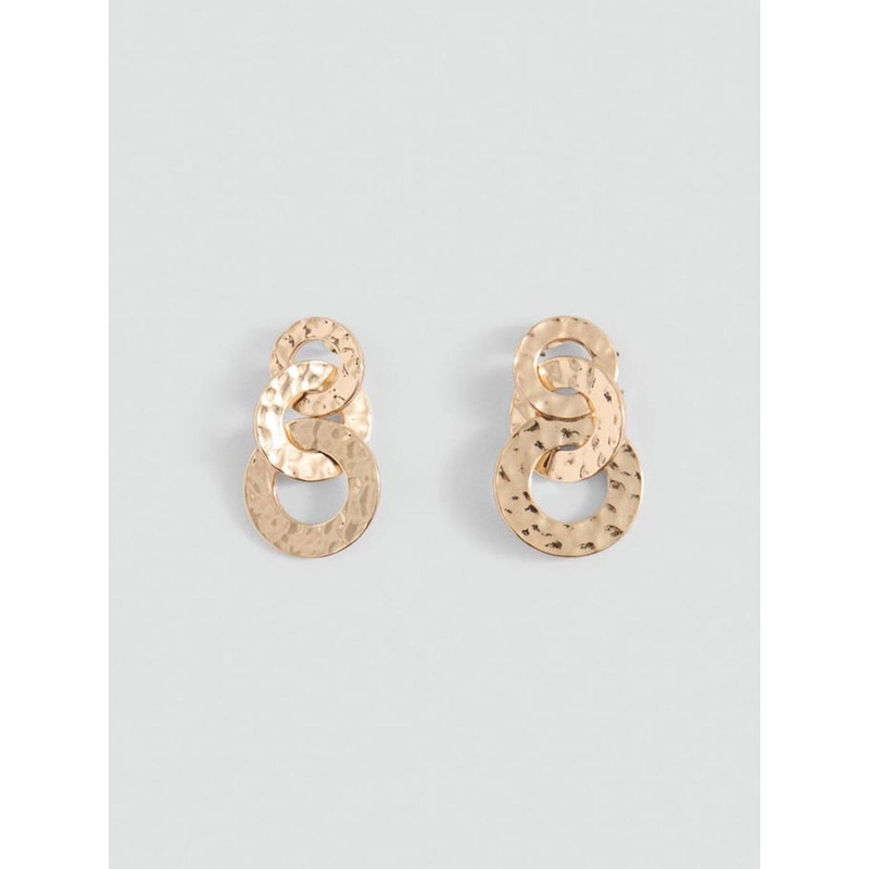 MANGO Circular Shaped Textured Drop Earrings