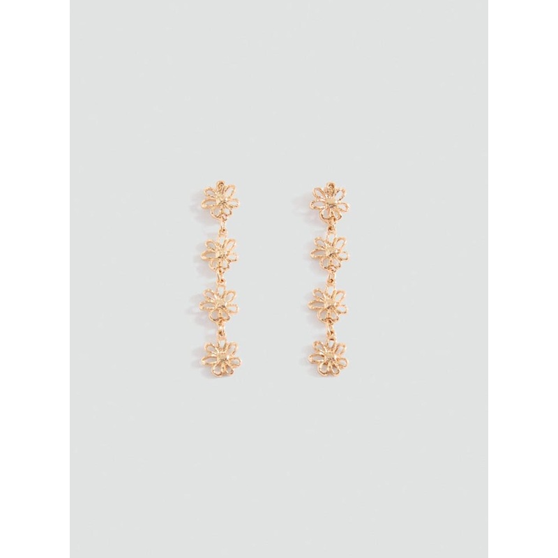 MANGO Floral-Shaped Drop Earrings