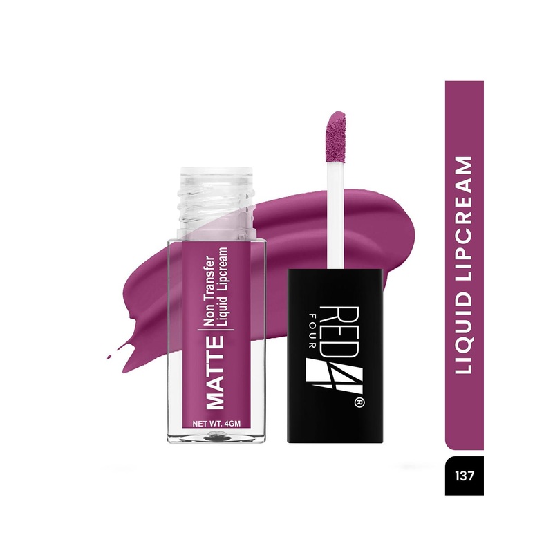 RED 4 Non Transfer Matte Liquid Lipstick – 4 g – Pomp&Power – 137