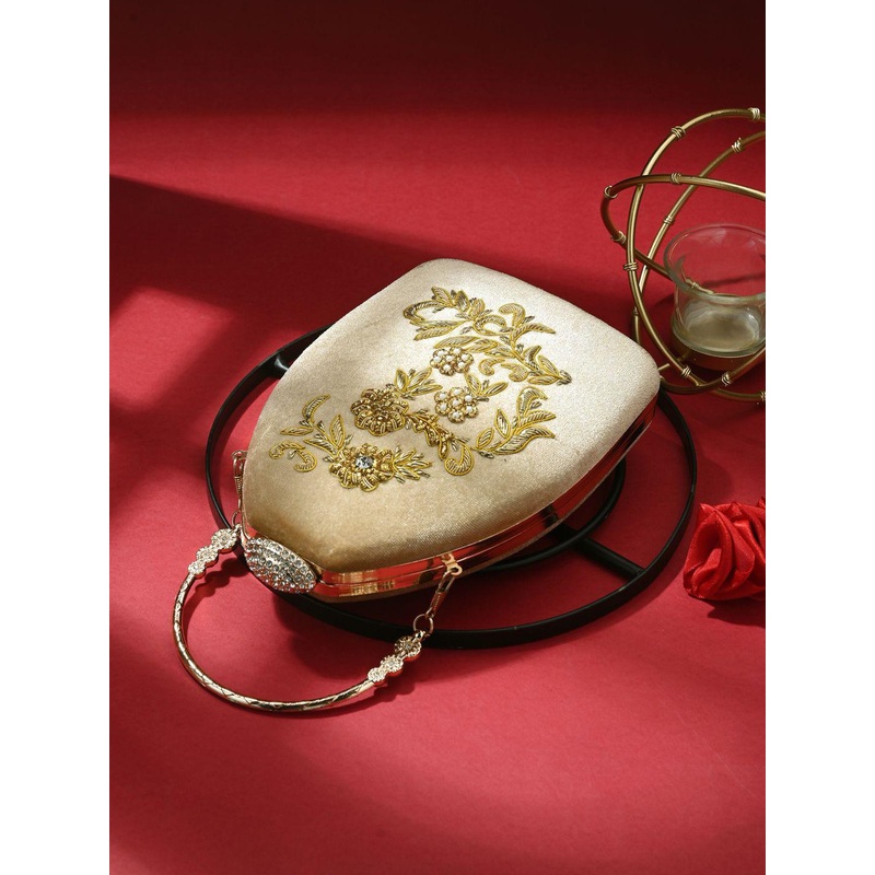 Sangria Floral Embroidered Clutch