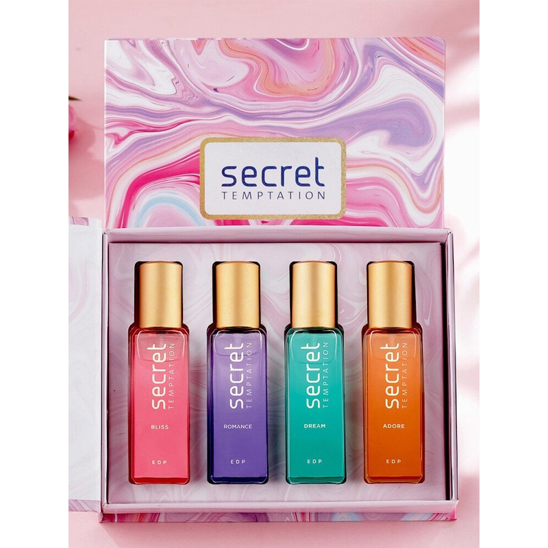 Secret Temptation Women Set of 4 Eau De Parfum 20 ml Each – Bliss, Romance, Dream, Adore