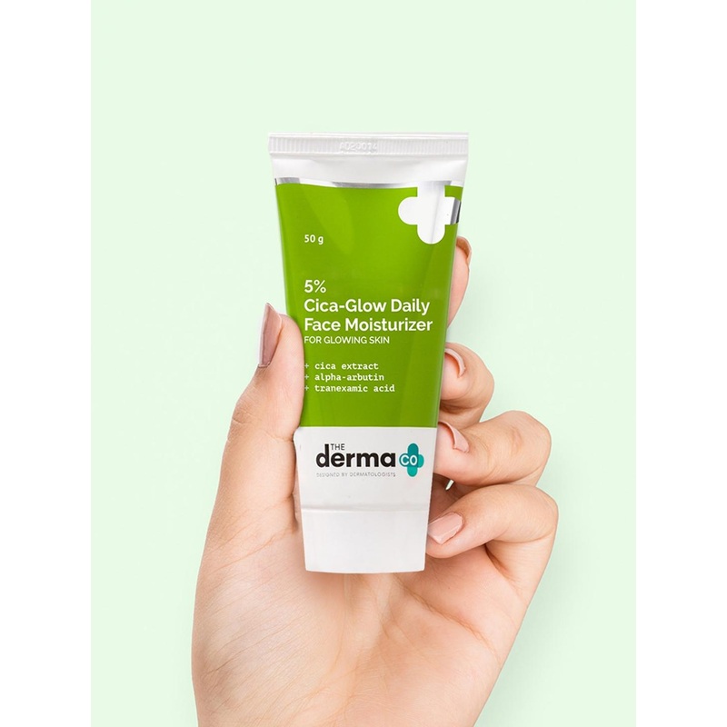 The Derma co. 5% Cica-Glow Daily Face Moisturizer with Alpha Arbutin & Tranexamic Acid 50g