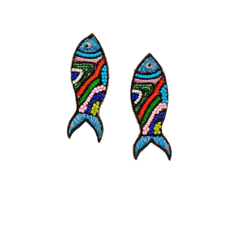 Abeo Artificial Beaded Quirky Shaped Drop Earrings