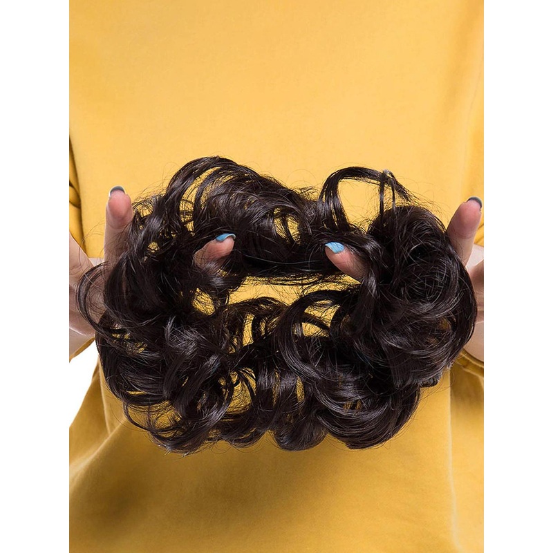 D-Divine Messy Bun Hair Piece Synthetic Hair Extension – Black