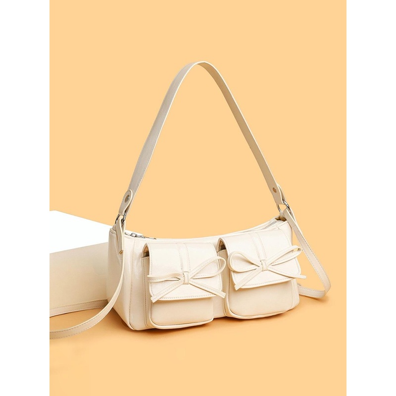 Diva Dale Detachable Sling Strap Structured Sling Bag With Bow Detail