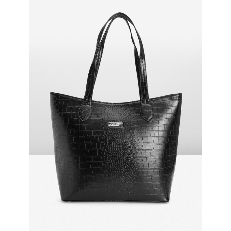 DressBerry Textured Structured Tote Bag