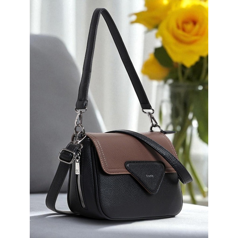 Exotic Women Solid Structured Leather Sling Bag