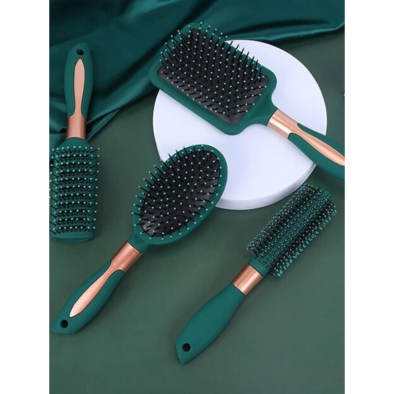 FEELHIGH Flat Hair Massage Styling Brush – Green