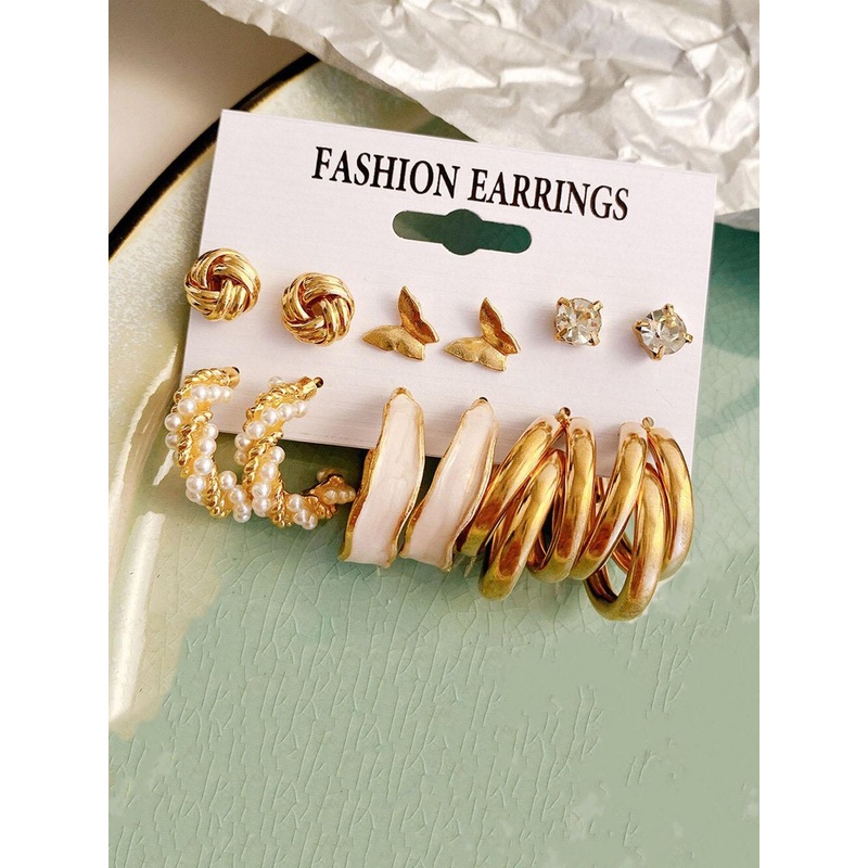 Jewels Galaxy Pack Of 6 Contemporary Studs Earrings