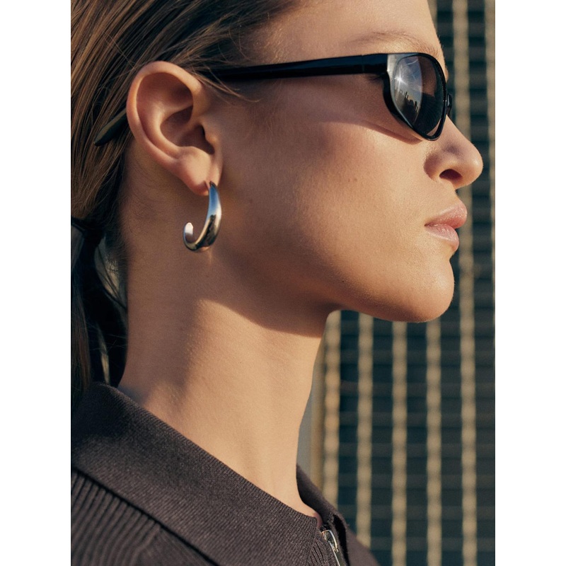 MANGO Contemporary Half Hoop Earrings