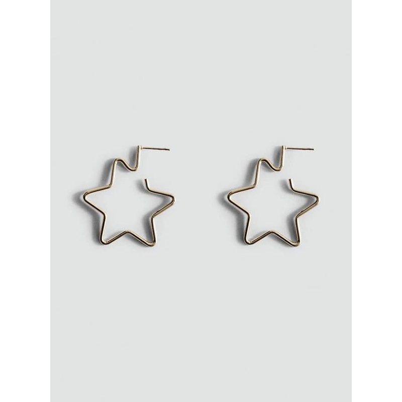 MANGO Contemporary Star-Shaped Hoop Earrings