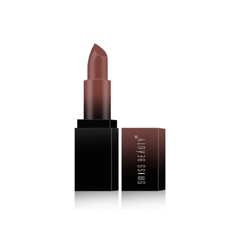 SWISS BEAUTY HD Matte Lipstick – 19 Dark Brown