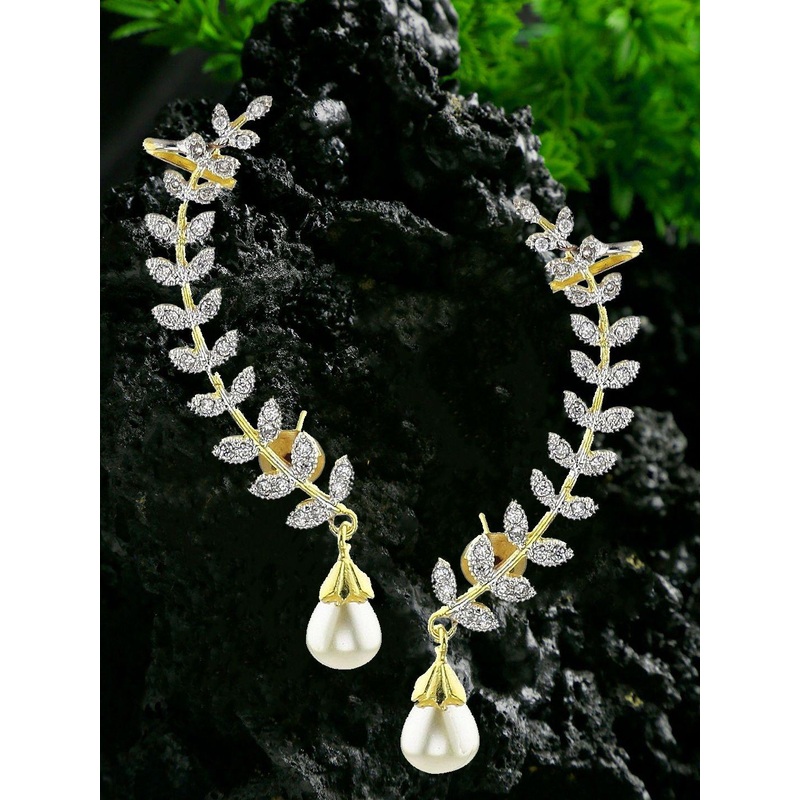 YouBella Gold Plated Artificial Stones & Beades StuddedContemporary Ear Cuff Earrings