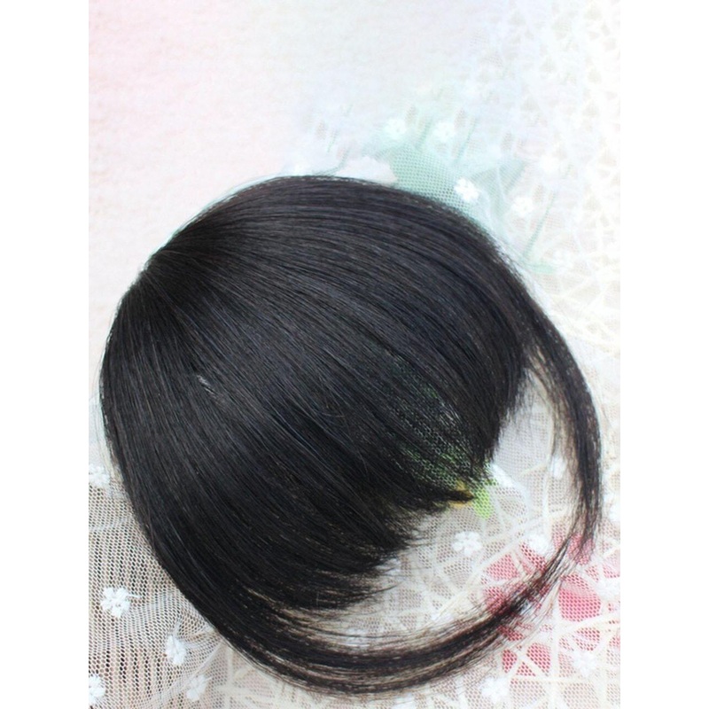 camola deva Clip-In Straight Scalp Topper Hair Extension – Black 6 Inch