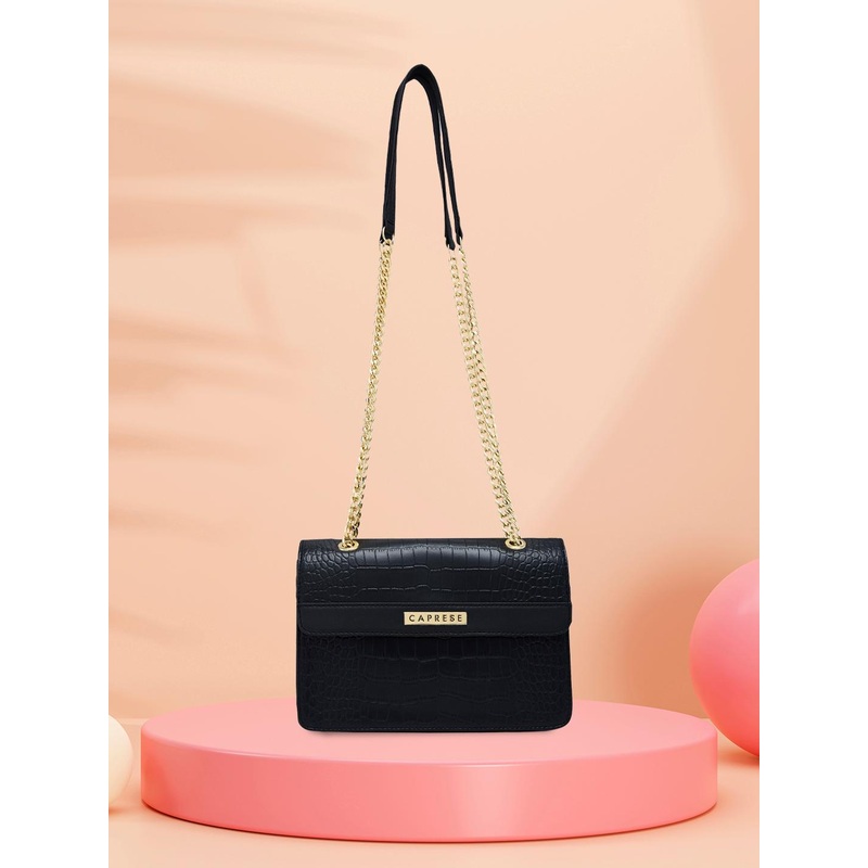 Caprese Hanna Women Black Medium Sling Bag