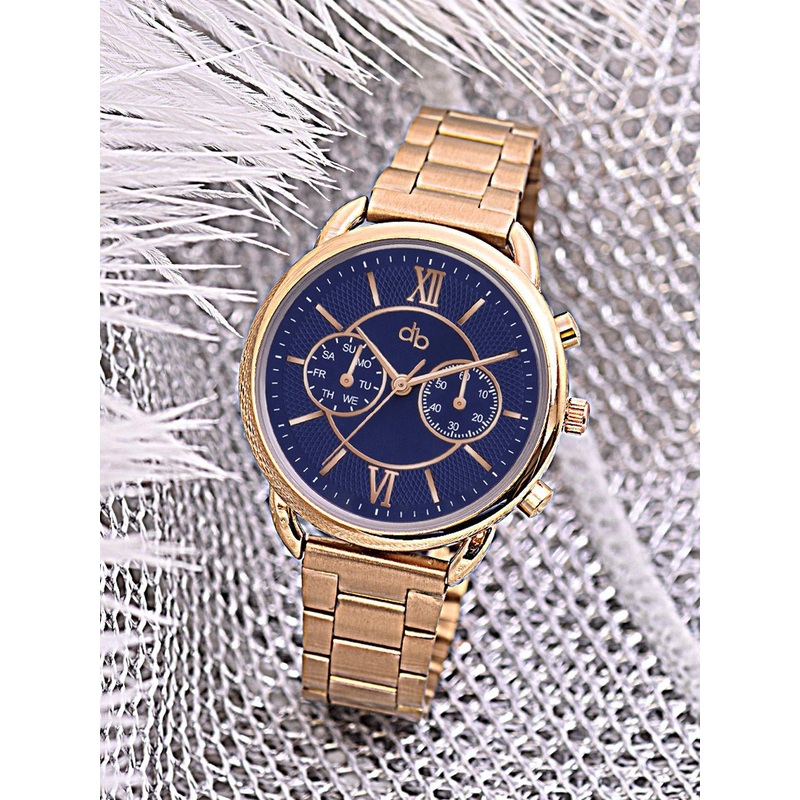 DressBerry Women Dial & Stainless Steel Bracelet Style Straps Analogue Watch HOBDB-276-RG