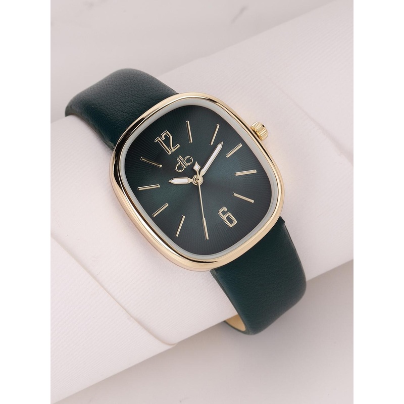 DressBerry Women Teal Green Striped Dial & Solid Straps Analogue Watch MFB-PN-SNT-C28