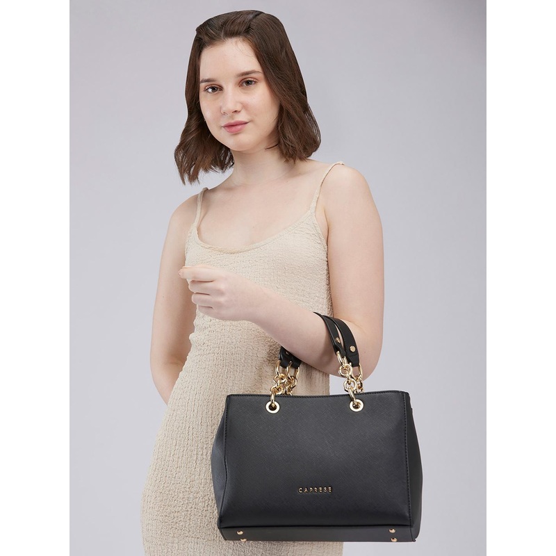 DressBerry X CAPRESE Maisie Women Black Medium Tote Bag