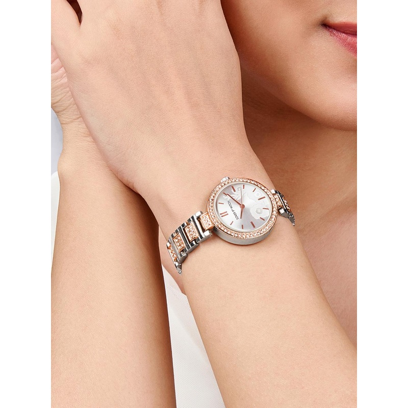 JOKER & WITCH Women’s Embellished Dial & Bracelet Style Straps Analogue Watch