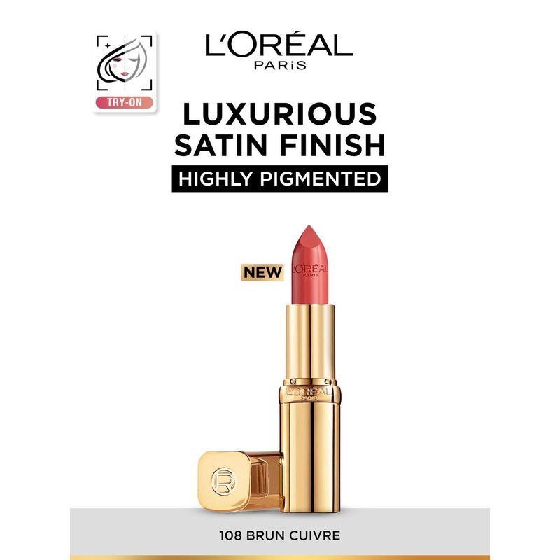 LOreal Paris Color Riche Smudge-Proof Satin Lipstick – Bruin Cuirve 108