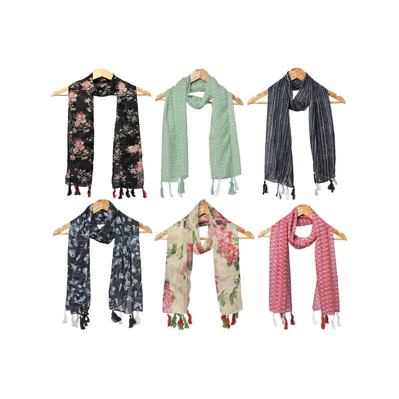 StoleVilla Women Pack Of 6 Printed Stole