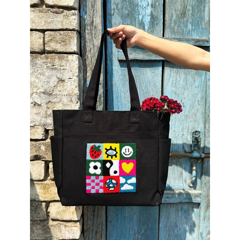 TSANTA Abstract Printed Cotton Oversized Tote Bag