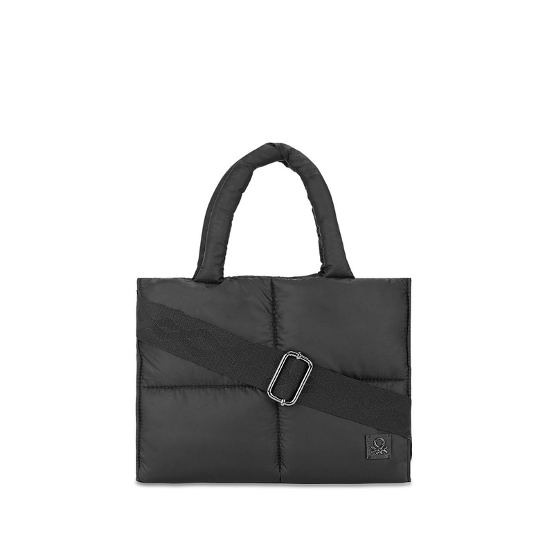 United Colors of Benetton Detachable Sling Strap PU Structured Tote Bag with Tasselled