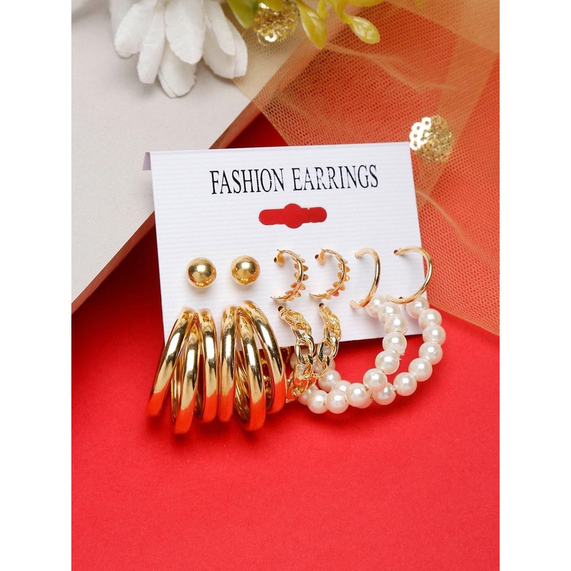 YouBella Gold-Plated Set Of 6 Earrings