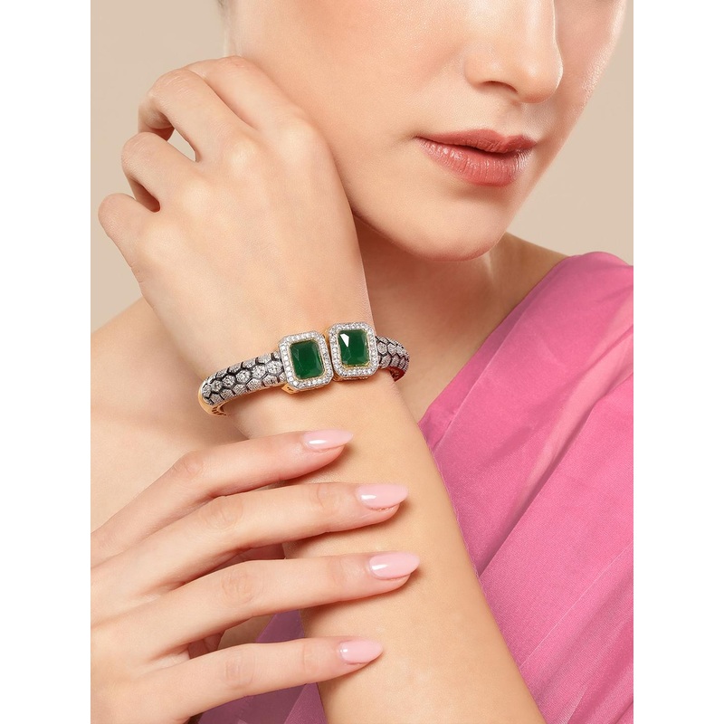 Anouk American Diamond Gold-Plated Bangle-Style Bracelet