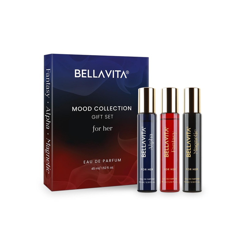 Bella Vita Organic Women Mood Collection Set Of 3 Long Lasting Perfumes – 15 ml Each