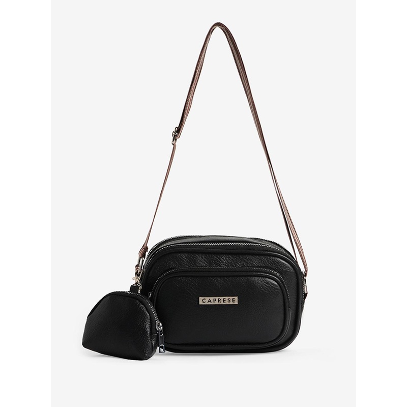Caprese Tyko Women Black Medium Sling Bag