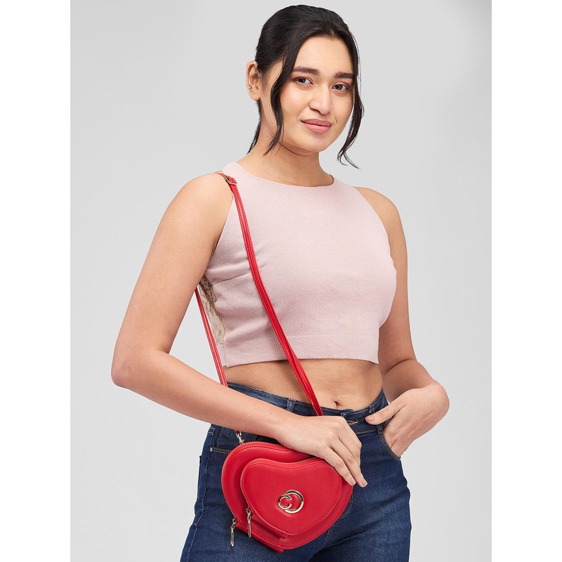DressBerry X CAPRESE Hearty Women Red Small Sling Bag