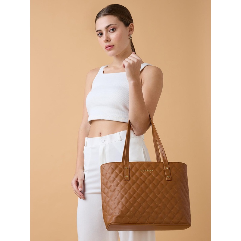 DressBerry X CAPRESE Lucya Women Brown Medium Tote Bag