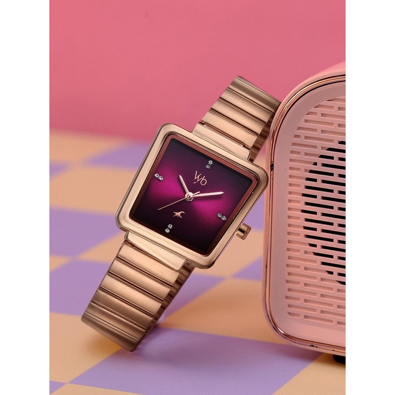 Fastrack Women Stainless Steel Bracelet Style Straps Analogue Running Watch FV60098WM01W