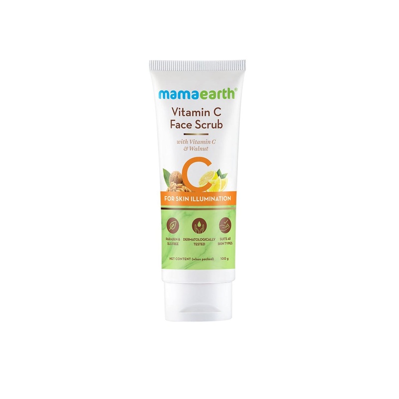 Mamaearth Vitamin C Face Scrub For Glowing Skin, With Walnut For Skin Illumination 100g