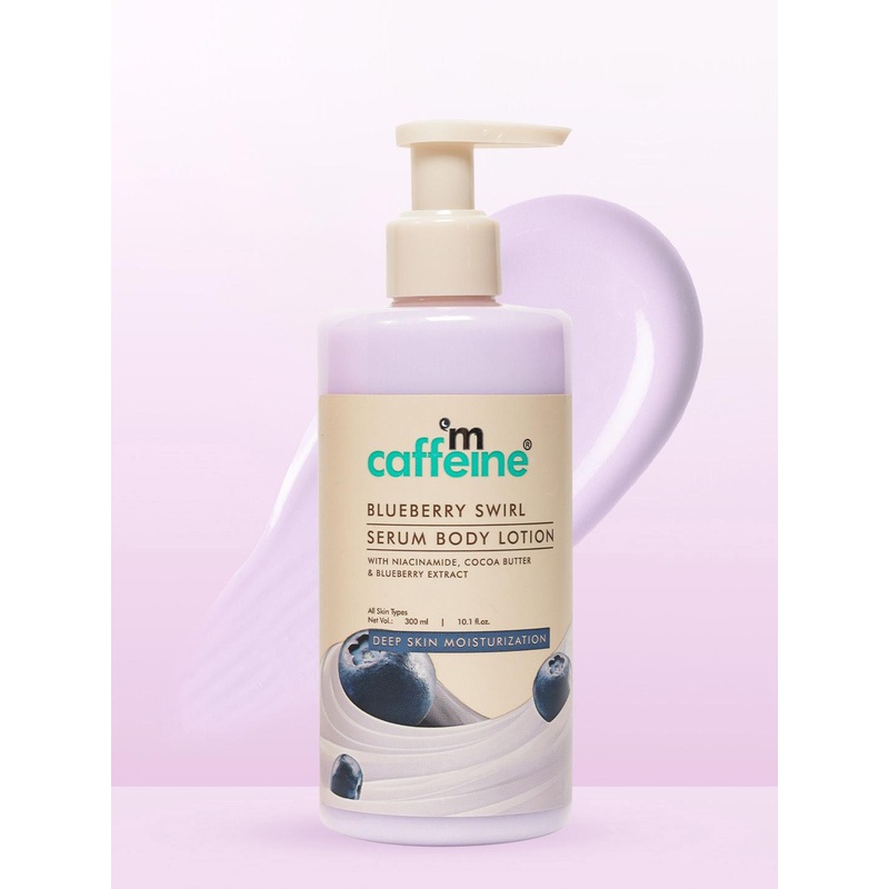 MCaffeine Blueberry Swirl Serum Body Lotion With Niacinamide For Deep Moisturization 300ml