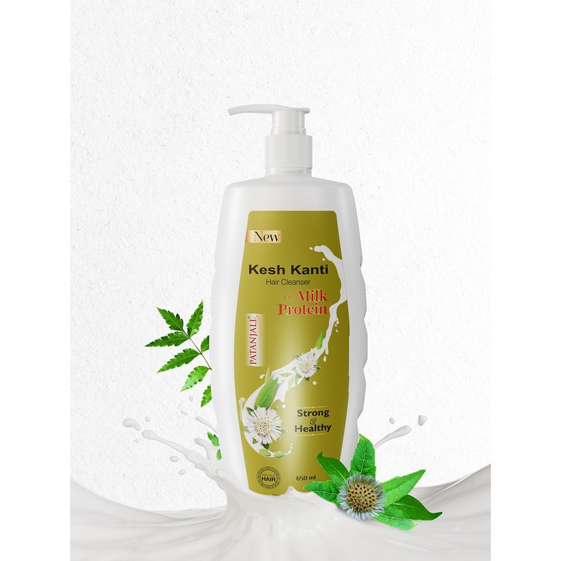 Patanjali Kesh Kanti Milk Protein Hair Cleanser for Silky & Shiny Hair – 650ml