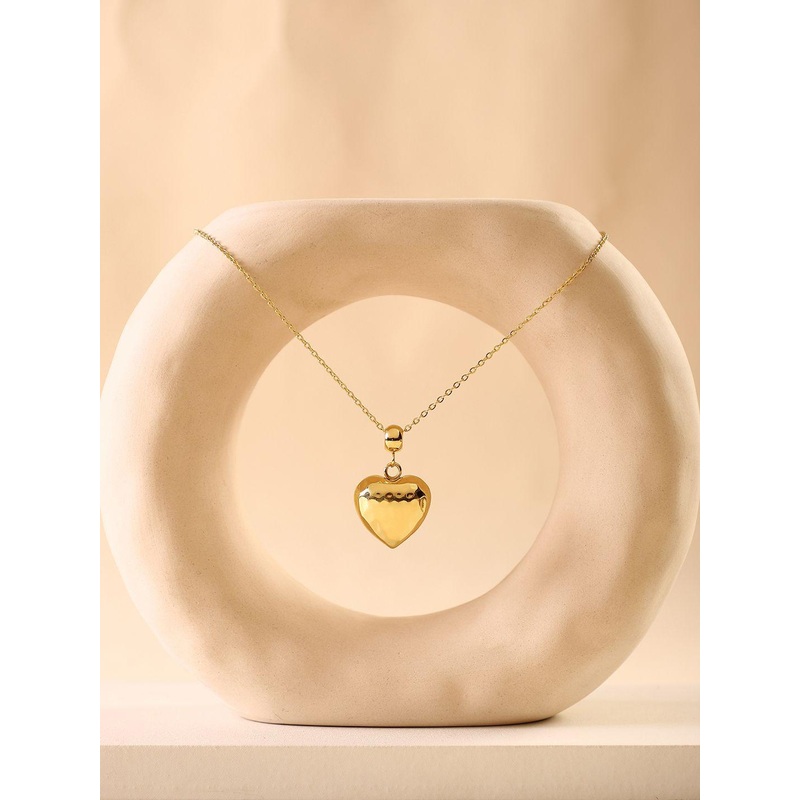 SOHI Gold-Plated Heart-Shaped Pendants With Chains