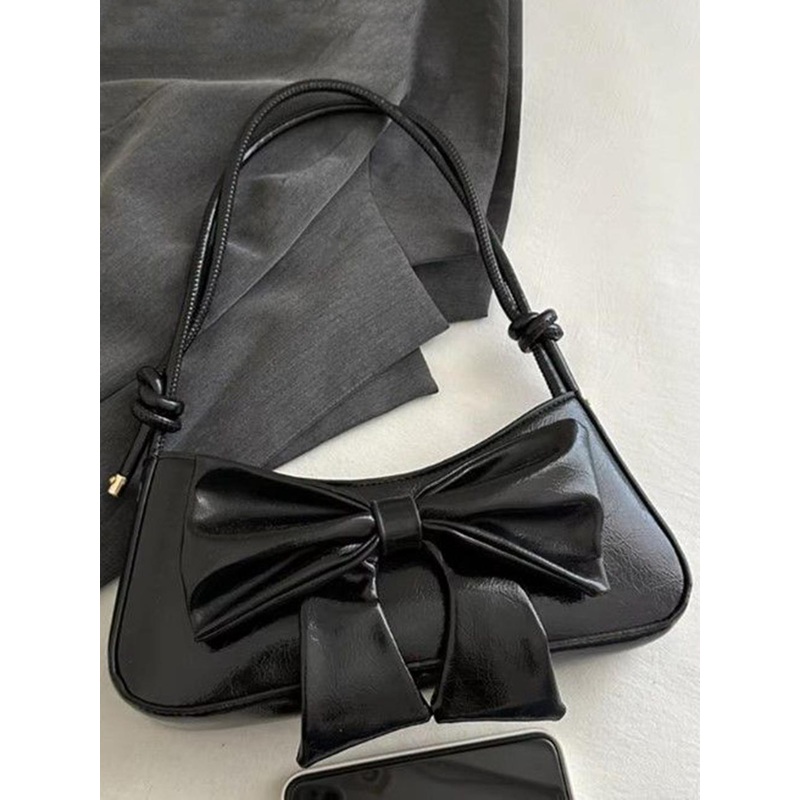 StyleCast Structured Handheld Bag with Bow Detail