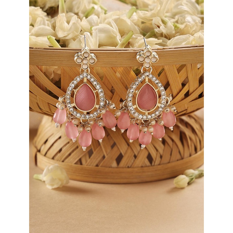 Zaveri Pearls Gold Plated Drop Earrings