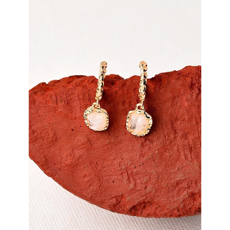 Accessorize London Pink & Gold-Toned Circular Drop Earrings