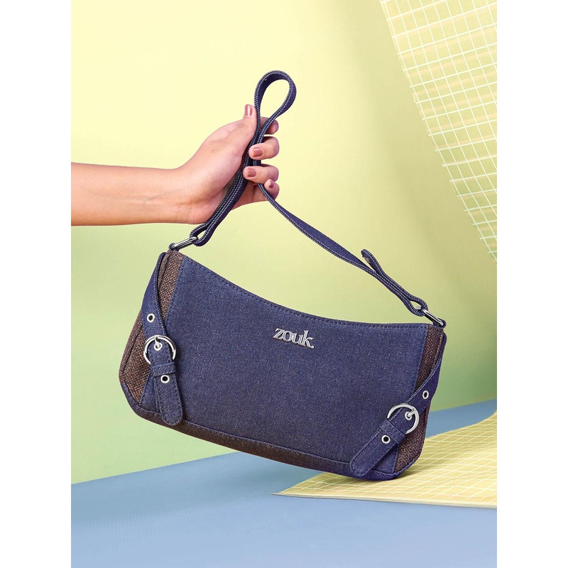 Alt by Zouk  Women Solid Baguette Buckle Detail Shoulder Bag