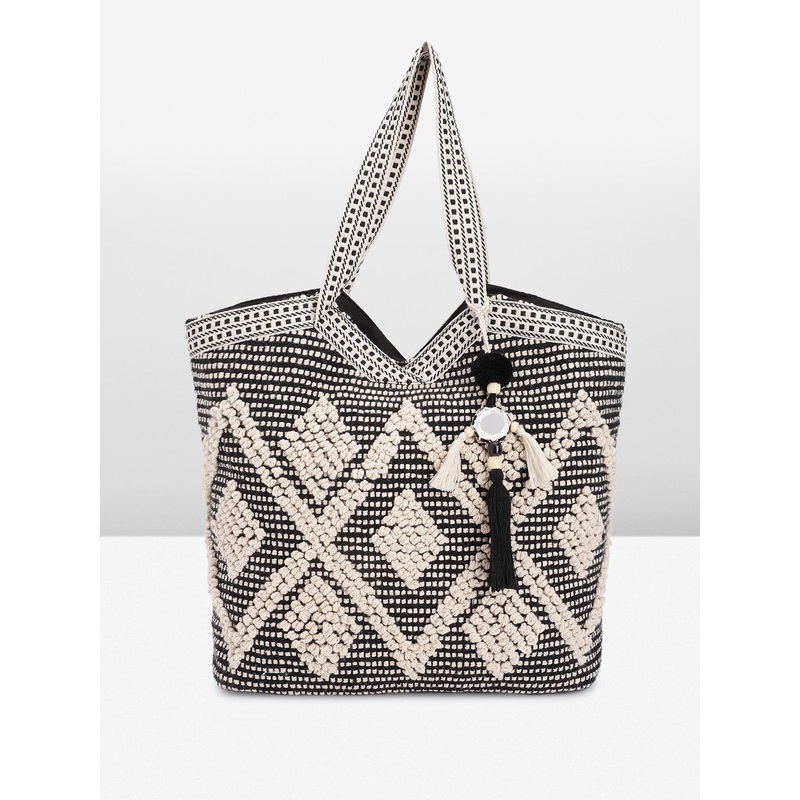 Anouk Geometric Oversized Structured Tote Bag
