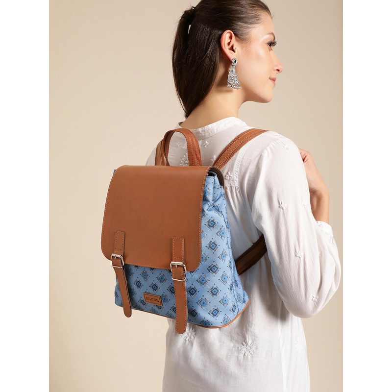 Anouk Women Geometric Printed Canvas College Backpack