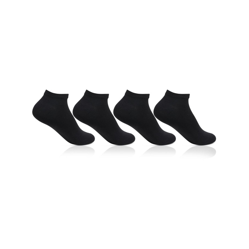 Bonjour Women Pack of 4 Black Ankle Length Socks