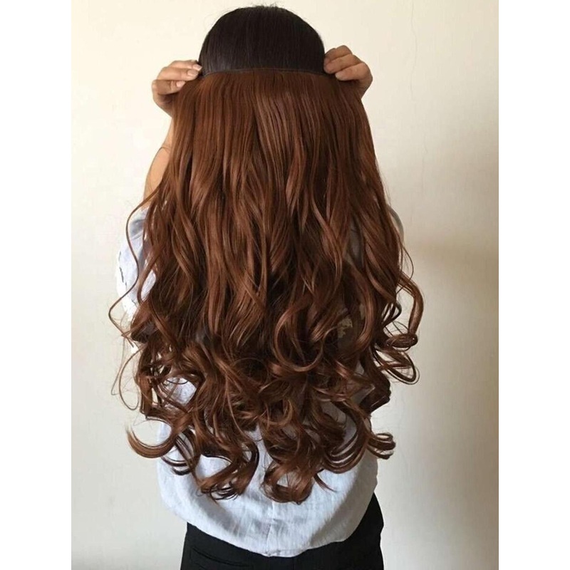 CRIBE Clip-In Locks Wavy Hair Extension – Brown – 24 Inch
