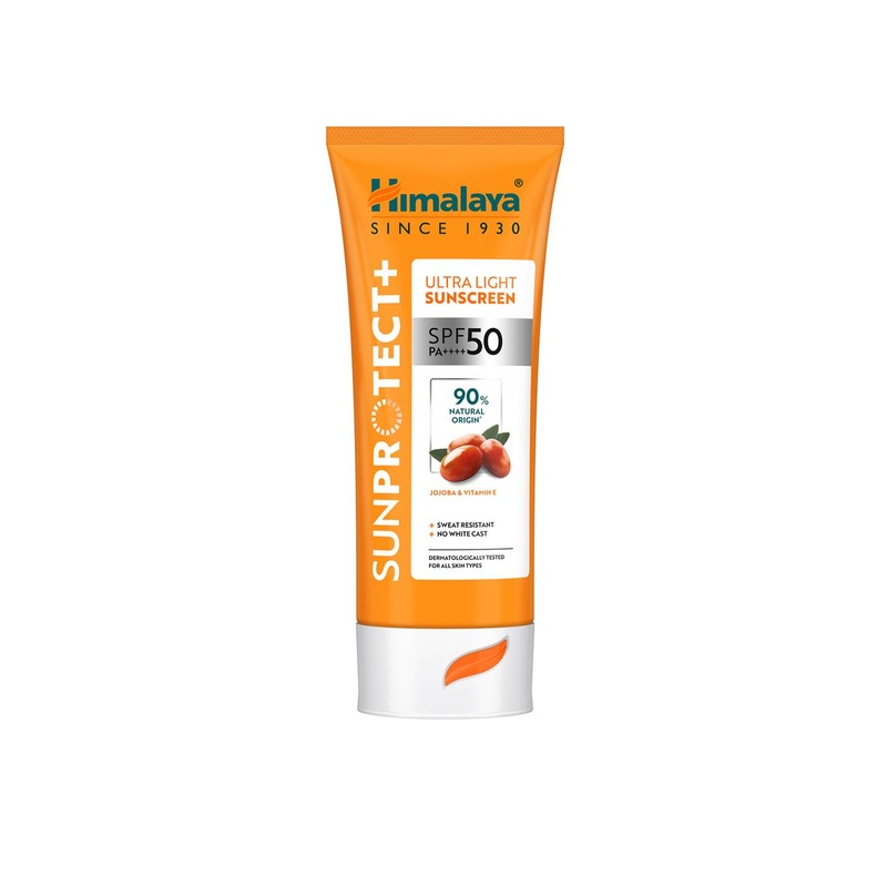 Himalaya Sunprotect + Ultra-Light Sunscreen Cream with SPF50 PA ++++ & No White Cast – 50g