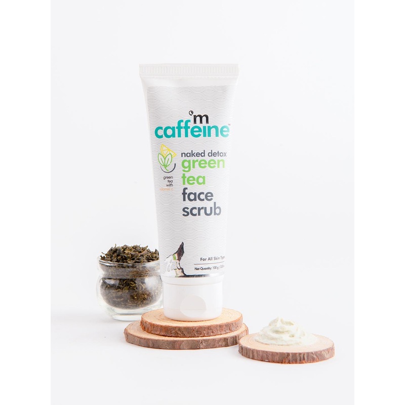MCaffeine Green Tea Face Scrub with Vitamin C for Exfoliation & Blackhead Removal-100g